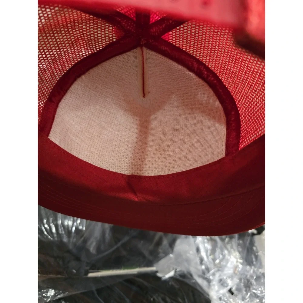 Vintage San Sun Trucker Hat, Red Snap Back, 60% Polyester (One Size Fits All)‎
